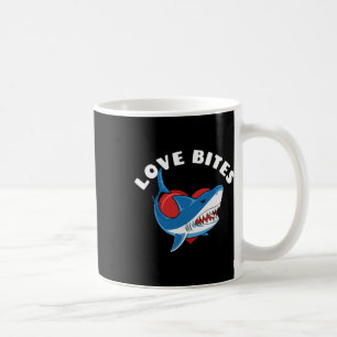 Mug Amour Morsures Drôle Saint-Valentin Requin Cœur Bl