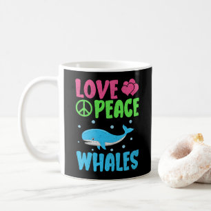 Mug Amour Paix Baleines mignonnes Animaux de mer Balei