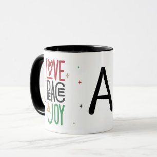 Mug Amour, paix et joie   Initiale