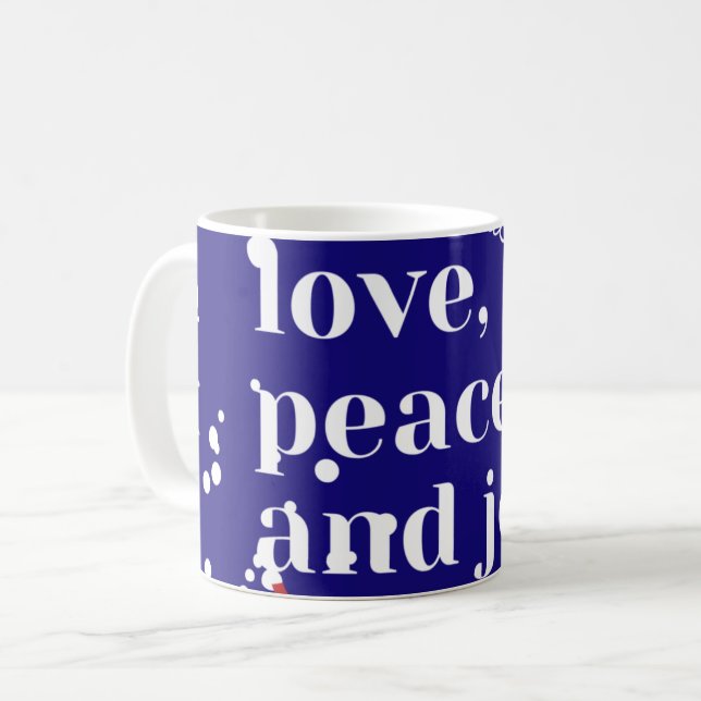 Mug Amour, Paix, Joie (Devant gauche)