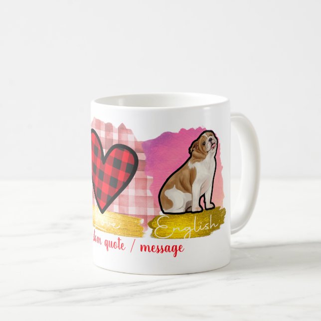 Mug Amour Peace Bulldog Amoureux des chiens de la Sain (Devant droit)