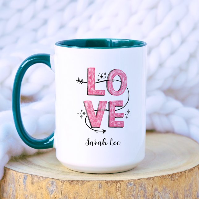 Mug Amour | Pink Cute Super Maman Typographie (Front)