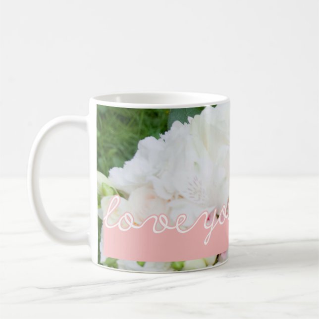 Mug Amour rose de photo de Saint-Valentin vous (Gauche)