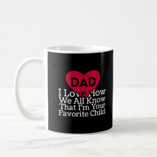 Mug Amour rouge blanc noir du papa I de coeur comment