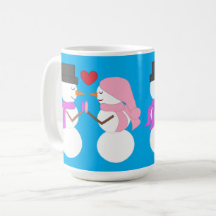 Mug Amour & Snowpeople : Vert bleu