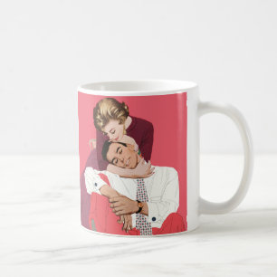 Mug Amour vintage et romance, Nouveaux mariés en rose