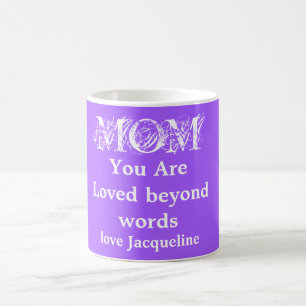 Mug Amoureux Au-Delà Des Mots Maman, Violet-Blanc Pers