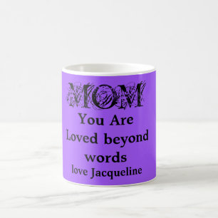 Mug Amoureux Au-Delà Des Mots Maman, Violet-Noir Perso
