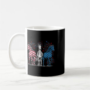 Mug Amoureux de chevaux du 4 juillet Rouge Blanc Et Bl