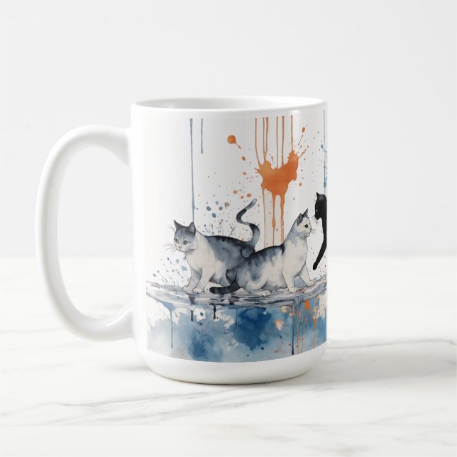 Mug Amoureux de les chats artistiques - Chats Abst (Gauche)