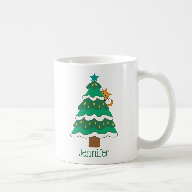 Mug Amoureux de les chats mignons arbre de Noël person (Droite)