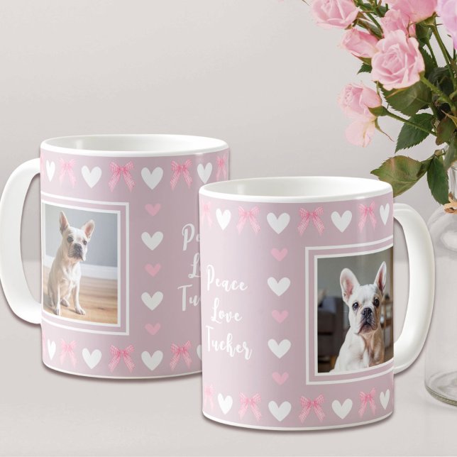 Mug Amoureux de les chiens Blush Pink 2 Photo (Créateur téléchargé)