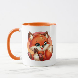 Mug Amoureux de renards mignons ajoutez monogramme