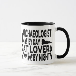 Mug Amoureux des chats archéologue