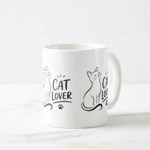 Mug Amoureux des chats – Chat minimaliste mignon