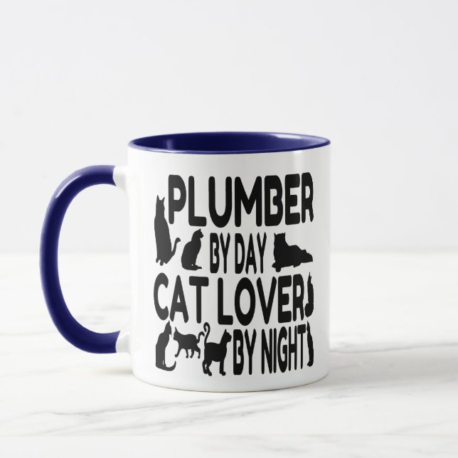 Mug Amoureux des chats de plomberie (Gauche)