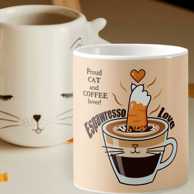Mug Amoureux des chats et du café Tonalités neutres ru (Créateur téléchargé)
