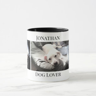 Mug Amoureux des chiens 3 Photo Cute Puppy Nom personn