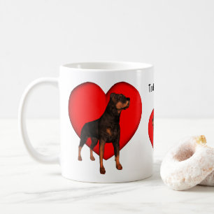 Mug Amoureux des chiens de coeur Rottweiler personnali