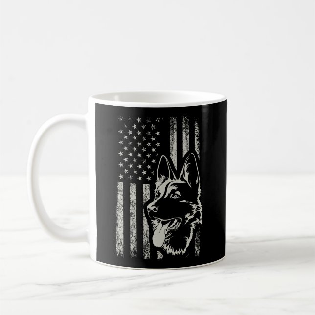 Mug Amoureux des chiens du drapeau américain berger al (Gauche)