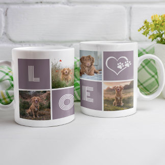 Mug Amoureux des chiens Heart Love Photo Collage