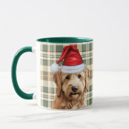 Mug Amoureux des chiens Red Green Plaid Goldendoodle H