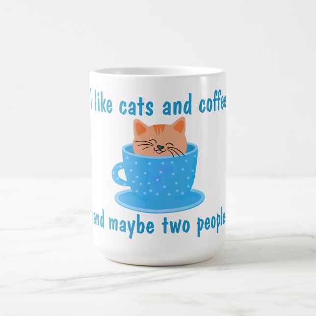 Mug Amoureux du café et du chat (Centre)