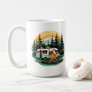 Mug Amoureux du camping mignons ajoutent monogramme