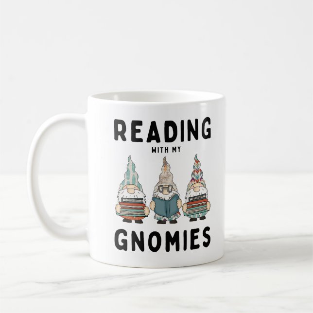Mug Amoureux Du Livre Drôle Lire Avec Mes Gnomies (Gauche)