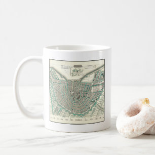 Mug Amsterdam, Pays-Bas • Carte antique de plan de