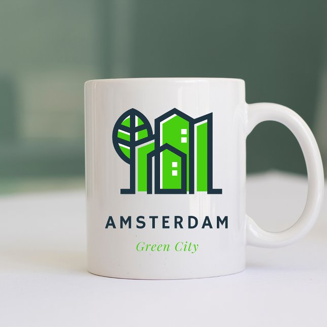 Mug Amsterdam Pays-Bas Holland Dutch Green City (Créateur téléchargé)