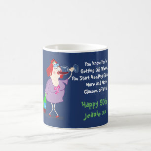 Mug Amusant 50ème Vieillir Besoin De Lunettes - De Vin
