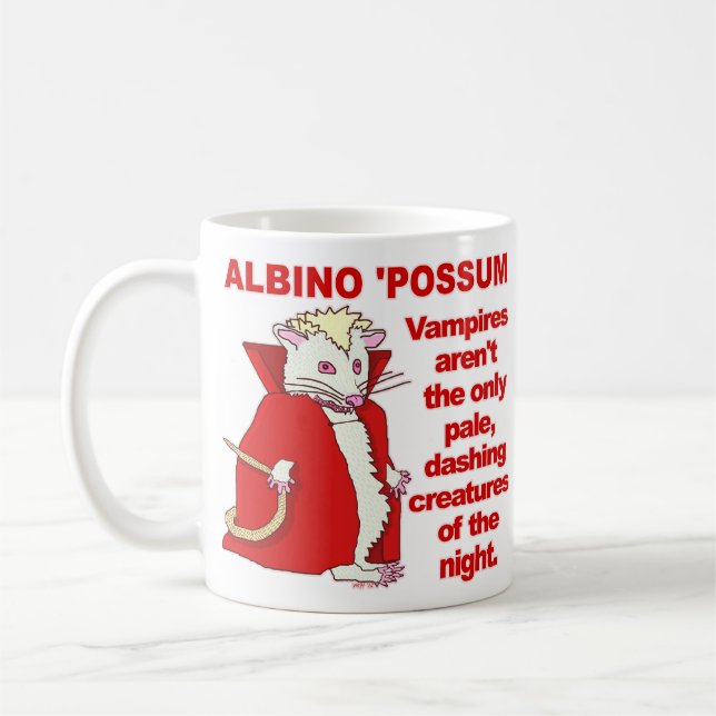 Mug Amusant Albino Possum Vampire animal (Gauche)