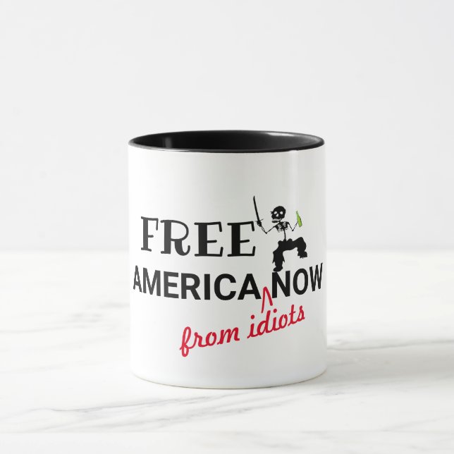Mug Amusant Amérique libre maintenant Humour citations (Centre)