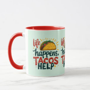 Mug Amusant Amoureux de Tacos Fête Foodie Humour Bleu