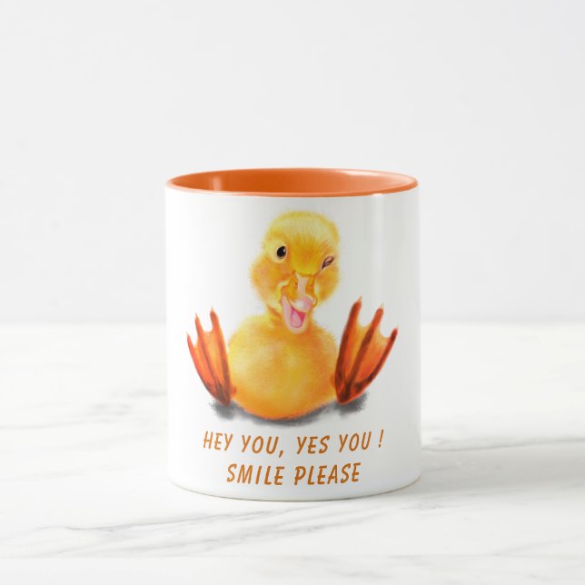 Mug amusant avec un sourire de canards jouant - Vo (Centre)