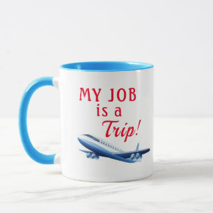Mug Amusant avion de décollage de l'agent de bord