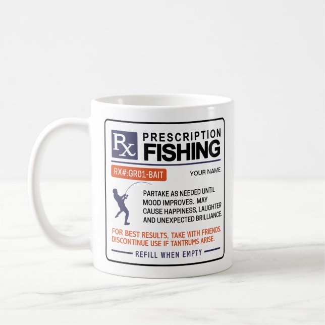 Mug Amusant Conception de l'ordonnance de pêche de la  (Gauche)