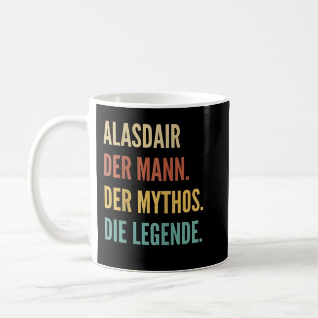 Mug Amusant design de prénom allemand - Alasdair (Gauche)