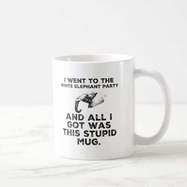 Mug Amusant Eléphant Blanc Design de fête de Noël (Droite)