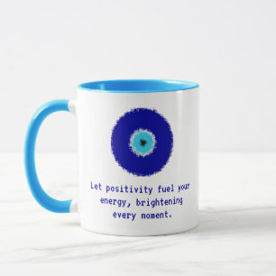 Mug Amusant Inspirationnel Pixelé Mal Bleu Amulet Oeil