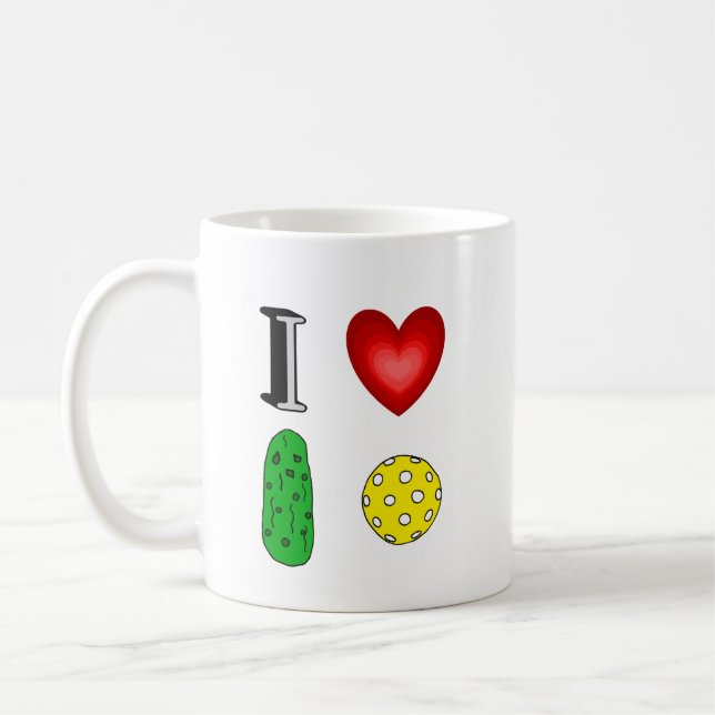 Mug Amusant J'aime Pickleball Sports Art Graphique (Gauche)