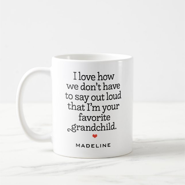 Mug Amusant "Je suis ton petit-enfant préféré" (Gauche)