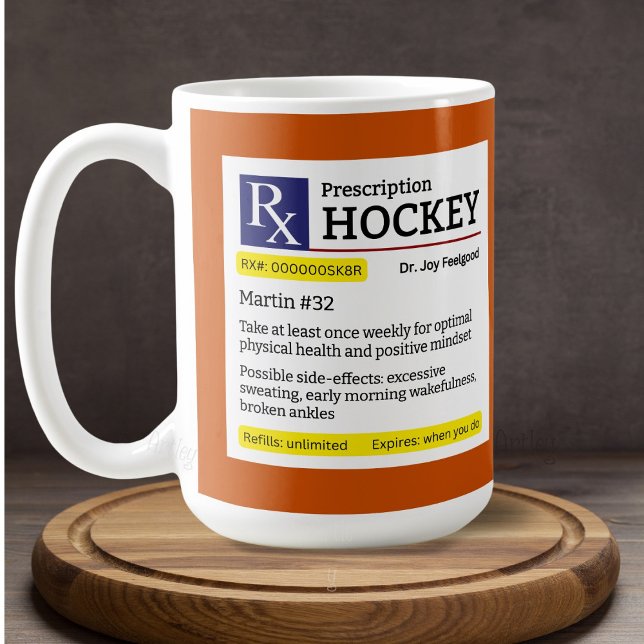 Mug Amusant Joueur de Hockey Prescription (Créateur téléchargé)