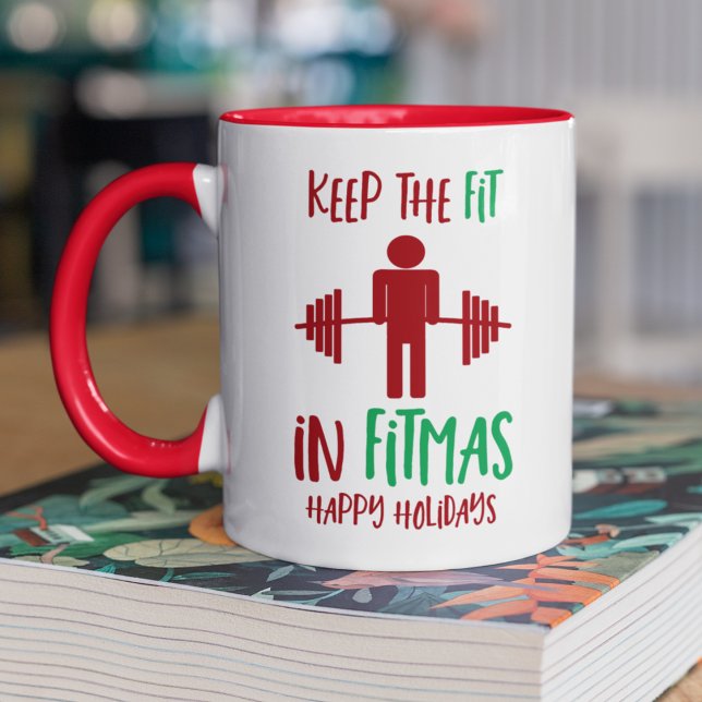 Mug Amusant Joyeux Noël Fitmas Pun Trainer (Créateur téléchargé)