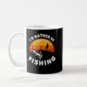 Mug Amusant Pêcheur ID Plutôt Être Pêche Rétro Pêche