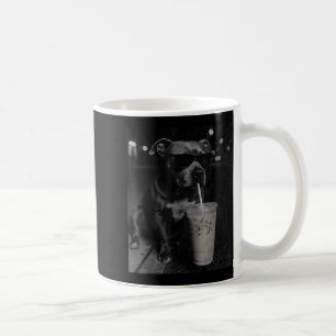Mug Amusant Pitbull Drôle Buvant Un Café Glacé Pour Le