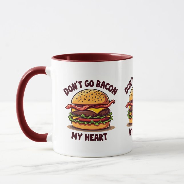 Mug Amusant Pun Alimentaire Bacon Lover Cheeseburger D (Gauche)