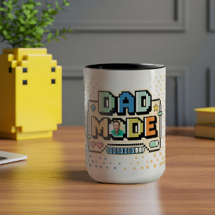 Mug Amusant Retro Pixel Niveau Haut Papa Joueur
