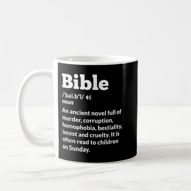 Mug Amusante athée anti-religion Bible athéisme  (Gauche)
